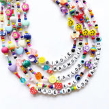Bohemian Colorful Beaded Necklace Personalized Name Fruit Beads Charm Jewelry