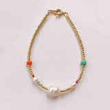 Handmade Bohemian Beads Bracelet with Yellow Eye Embellishment