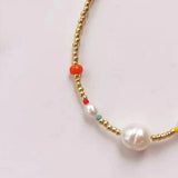 Handmade Bohemian Beads Bracelet with Yellow Eye Embellishment