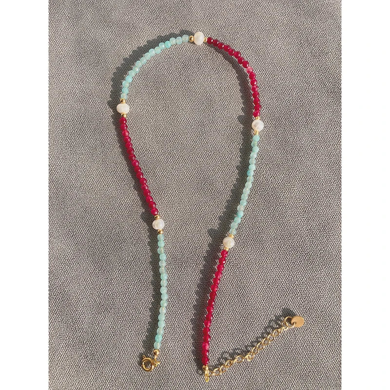 Boho Colorful Beads Mix & Match Necklace Summer Pearl Choker