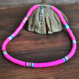 Colorful Clay Choker Necklace For Women Boho Rainbow Beads