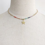 Colorful Crystal Bead Necklace Punk Chain Charm
