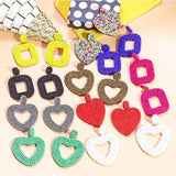 Bohemian Colorful Beaded Geometry Earrings Ethnic Jewelry