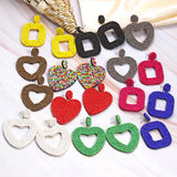 Bohemian Colorful Beaded Geometry Earrings Ethnic Jewelry