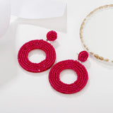 Bohemian Colorful Beaded Geometry Earrings Ethnic Jewelry