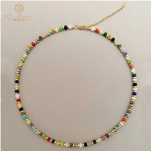 Bohemian Stone Bead Choker Necklace for Women Charm Party Jewelry