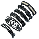 Bohemian Cross Bracelet Set Stainless Steel Goth Men's Leather Bracelets