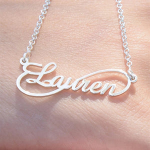 Bohemian Name Necklace Stainless Steel Chain Personalized Infinity Necklace