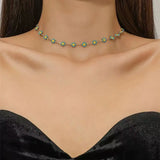 Bohemian Daisy Flower Necklace Colored Choker Delicate Chain