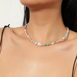 Bohemian Daisy Flower Necklace Colored Choker Delicate Chain