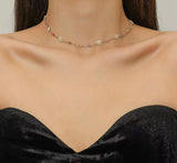 Bohemian Daisy Flower Necklace Colored Choker Delicate Chain