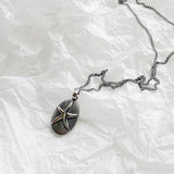 Bohemian Vintage 925 Sterling Silver Starfish Necklace Sweater Chain