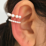 Crystal Leaf Flower Ear Cuff Clip On Earrings for Women