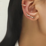 Crystal Leaf Flower Ear Cuff Clip On Earrings for Women
