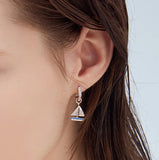 925 Sterling Siliver Anchor & Rudder Boat Drop Earrings for Women