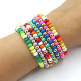 Bohemian Enamel Beaded Women's Bracelet Bangle DIY Colorful Round Beads
