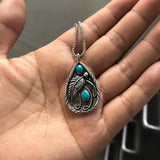 Vintage Bohemian Elephant Feather Necklace