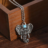 Vintage Bohemian Elephant Feather Necklace