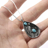 Vintage Bohemian Elephant Feather Necklace