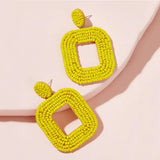 Colorful Heart Shaped Earrings Bohemian Ethnic Long Studs