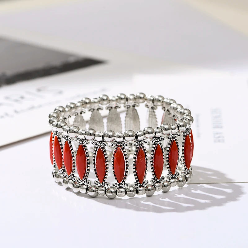 Bohemian Ethnic Crystal Elastic Bracelets for Women