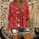 Ethnic Fringed Crystal Beaded Long Necklace with Butterfly Pendant