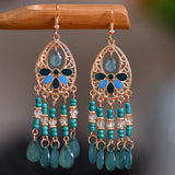 Long Acrylic Crystal Water Drop Earrings for Women Retro Geometric Dangle