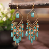 Long Acrylic Crystal Water Drop Earrings for Women Retro Geometric Dangle