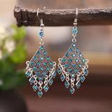 Long Acrylic Crystal Water Drop Earrings for Women Retro Geometric Dangle