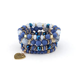 Bohemian Multi-layer Bracelet Crystal Peach Heart Beaded Hand Jewelry