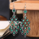 Bohemian Rhinestone Earrings Vintage Style Multilayer Drop Jewelry