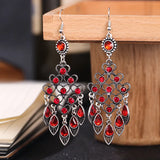 Bohemian Rhinestone Earrings Vintage Style Multilayer Drop Jewelry