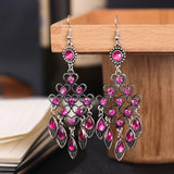 Bohemian Rhinestone Earrings Vintage Style Multilayer Drop Jewelry