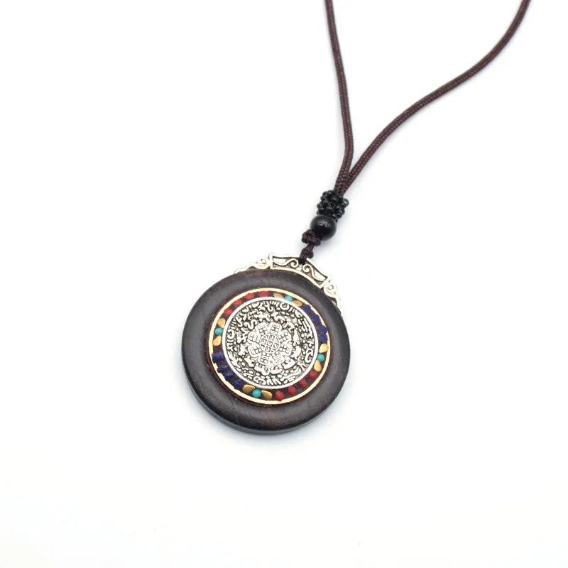 Bohemian Tibetan Style Vintage Pendant Sweater Chain Necklace