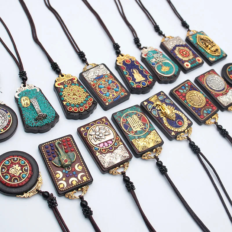 Bohemian Tibetan Style Vintage Pendant Sweater Chain Necklace