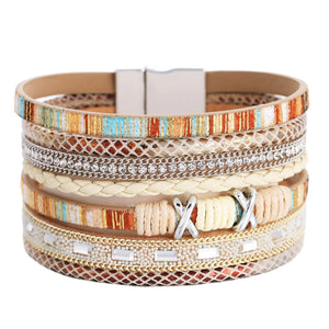 Bohemian Wide-brimmed Leather Bracelet for Women