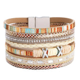 Bohemian Wide-brimmed Leather Bracelet for Women