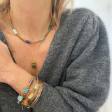 Boho Natural Stone Beaded Necklace Choker Vintage Jewelry