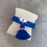 Bohemian Eye Tassel Bracelet Multicolor Beads Lucky Charm Jewelry