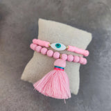 Bohemian Eye Tassel Bracelet Multicolor Beads Lucky Charm Jewelry