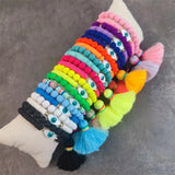 Bohemian Eye Tassel Bracelet Multicolor Beads Lucky Charm Jewelry