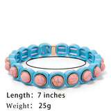 Bohemian Enamel Bracelets Colorful Beads Stone Bracelet Crystal Bangle