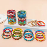 Bohemian Enamel Bracelets Colorful Beads Stone Bracelet Crystal Bangle