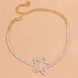 Boho Rhinestone Star Anklet Bracelet Beach Accessory