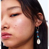 Bohemian Stainless Steel Pearl Earrings Ladies Pendant Earrings