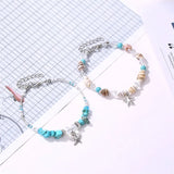 Boho Starfish Women's Feet Chain Conch Beaded Shell Jewelry