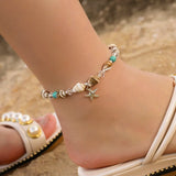 Boho Starfish Women's Feet Chain Conch Beaded Shell Jewelry