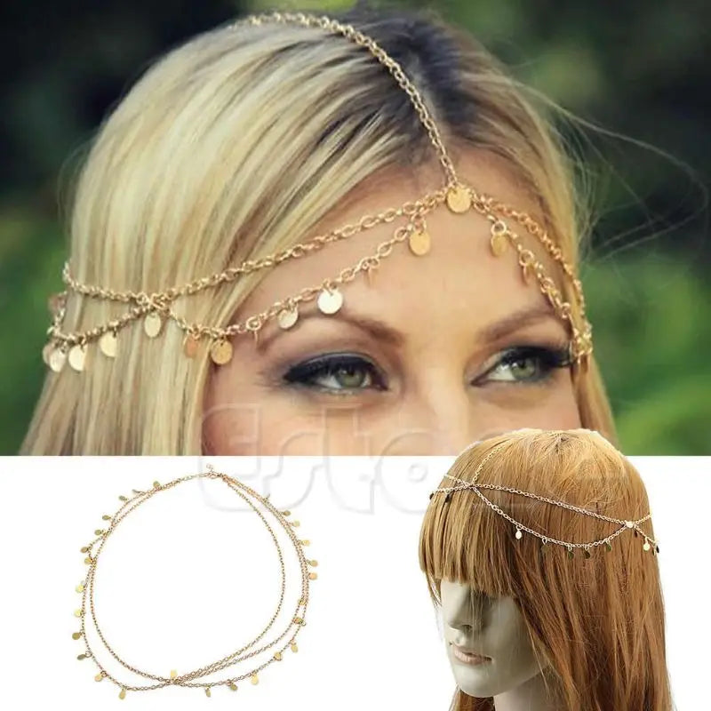 Boho Metal Head Chain Hair Band Unisex