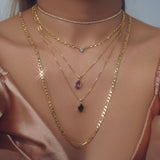 Boho Multilayered Crystal Diamond Necklace for Women Girls