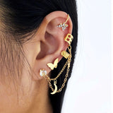 Bohemian Long Chain Drop Earrings Leaves Star Moon Dangle Earrings
